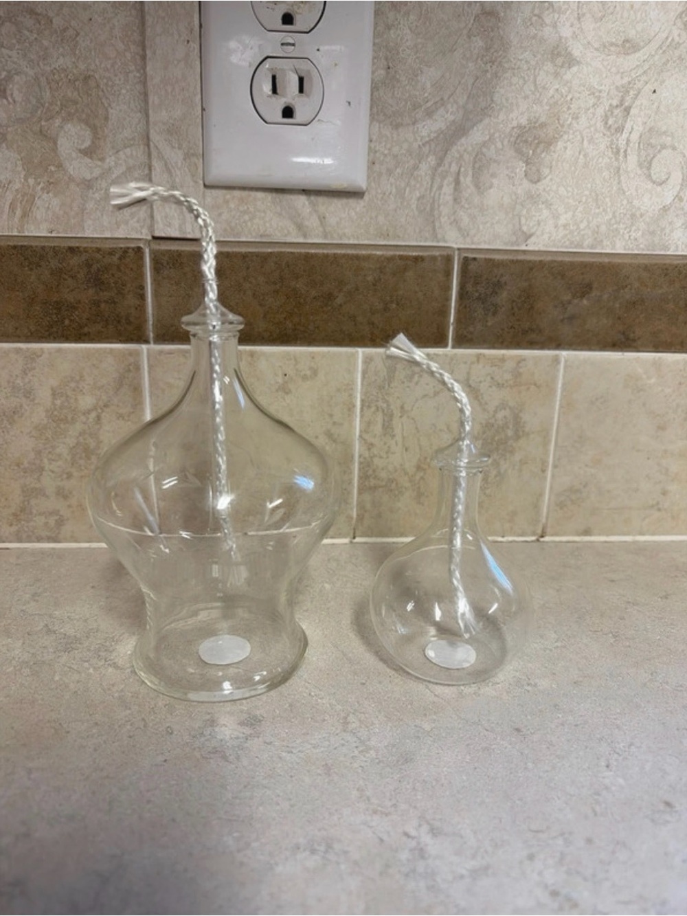 Clear Glass Decorative Bottle Set by